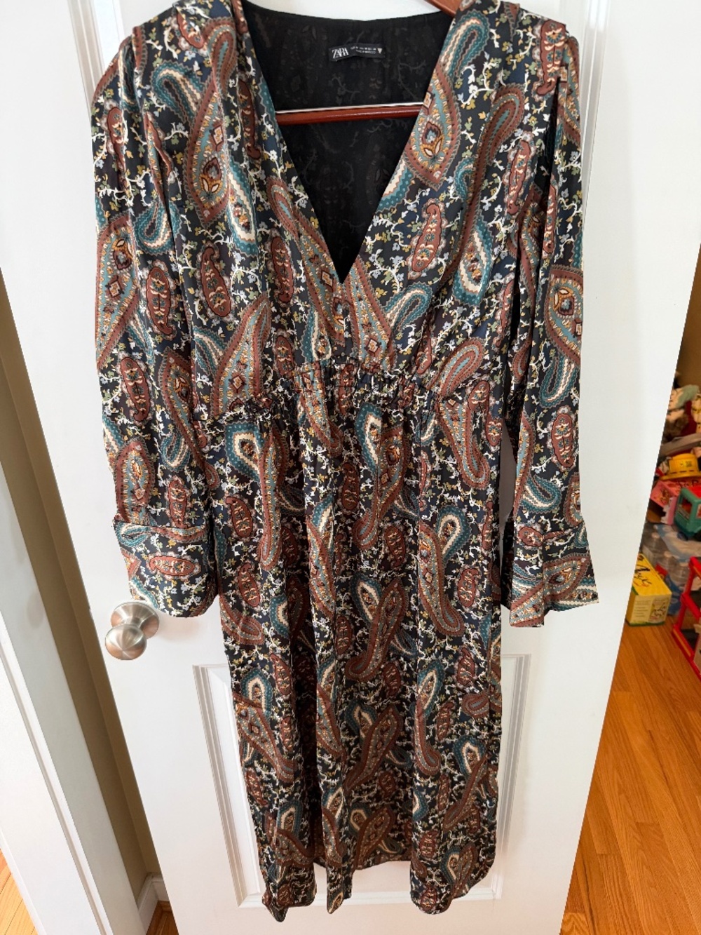 ZARA Paisley Print Midi Dress – Size M